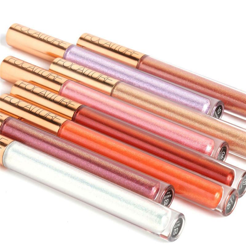 Třpytivý Make-up S Leskem Na Rty Long Lasting Nude Shimmer Metallic Liquid Lipstick