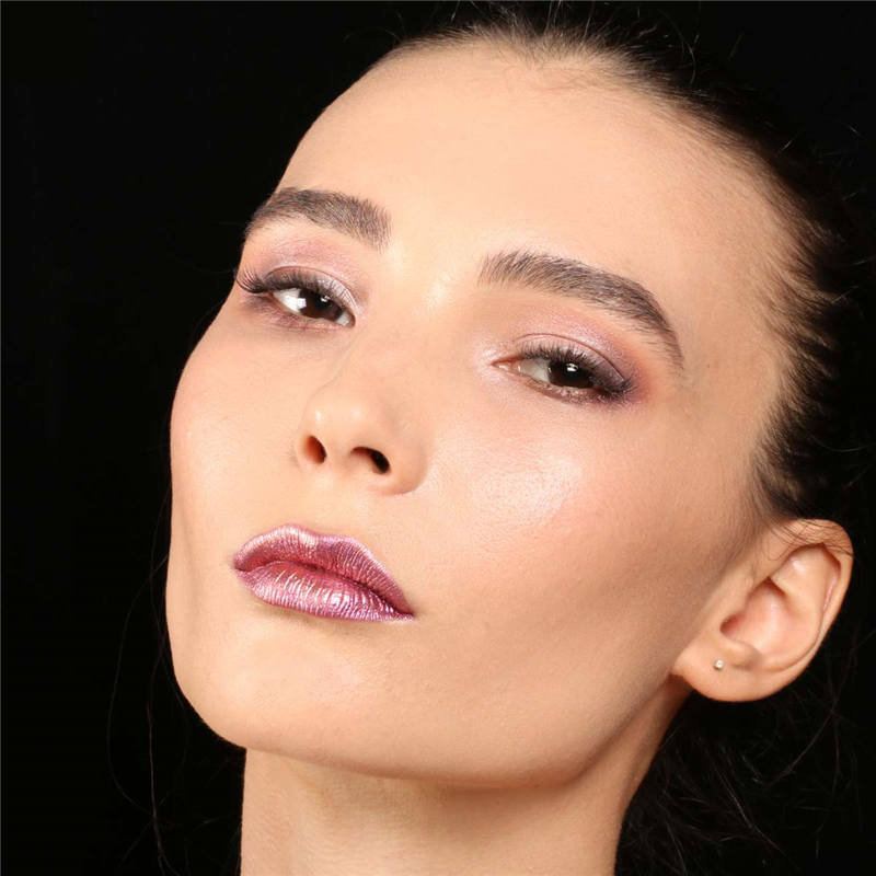 Třpytivý Make-up S Leskem Na Rty Long Lasting Nude Shimmer Metallic Liquid Lipstick