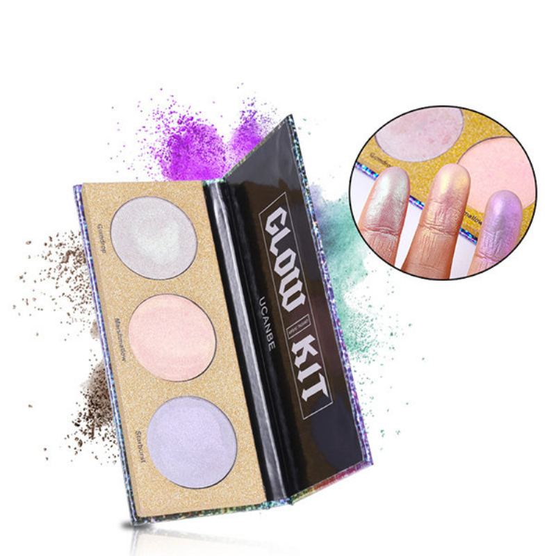 Ucanbe Chameleon Highlighter Make-up Palette Shimmer Hologhaphic Highlighting Bronzer Glow Kit Cosmet