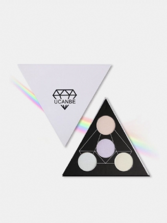 Ucanbe Triangle Eyeshadow Palette Makeup Glow Highlighter Shimmer Face Brighten