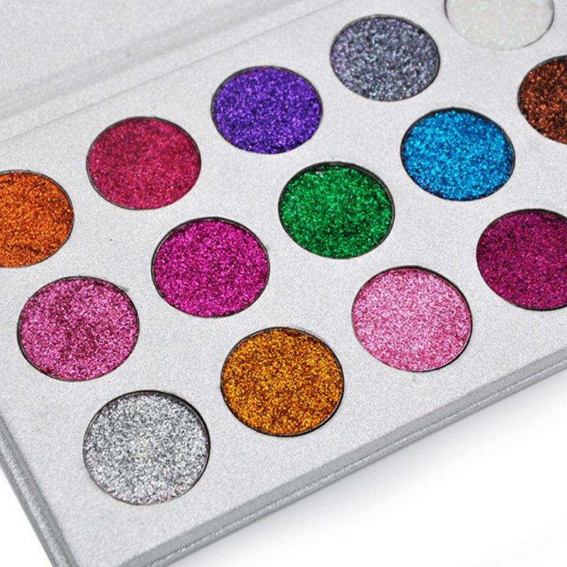 Veronni 15 Colours Glitter Paletka Očních Stínů Diamond Rainbow Make Up Kosmetické Lisované Glitters Eye Sh