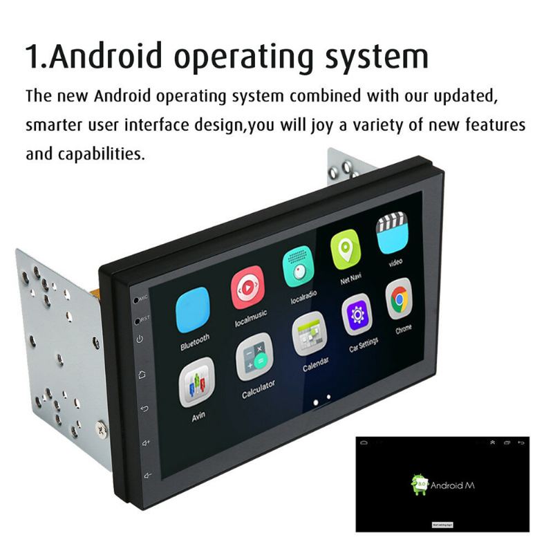 Imars 7 Palcový 2din Pro Android 8.0 Autorádio Mp5 Přehrávač 2.5d Obrazovka Gps Wifi Bluetooth Fm Se Zadní Kamerou