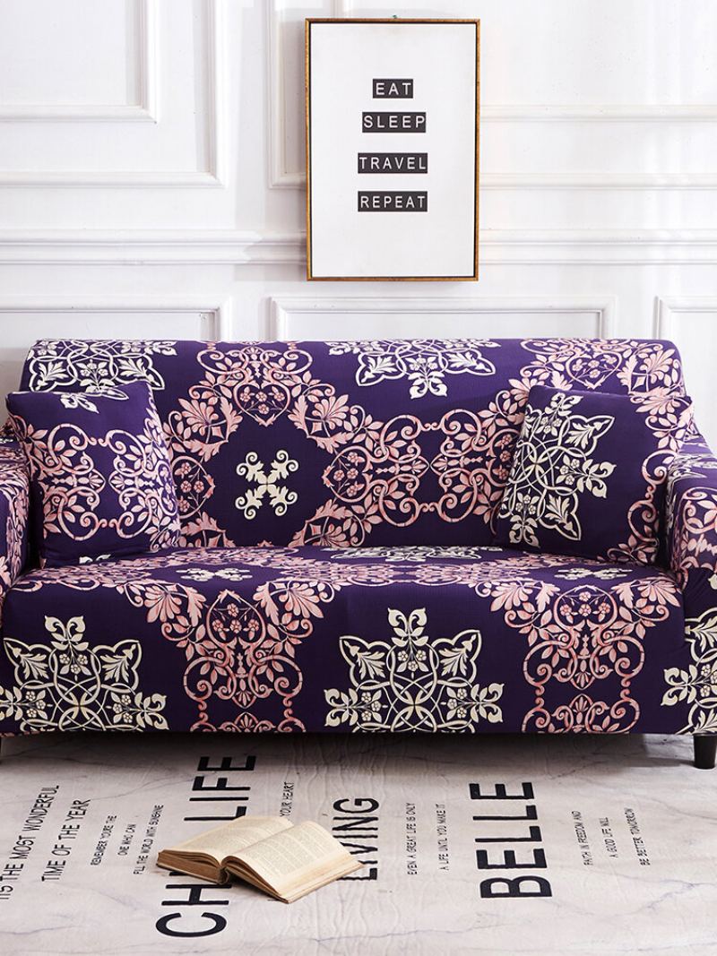 1/2/3/4 Seater Violet Home Soft Elastický Potah Na Pohovku Snadno Roztažitelný Ochranný Kryt Pohovky