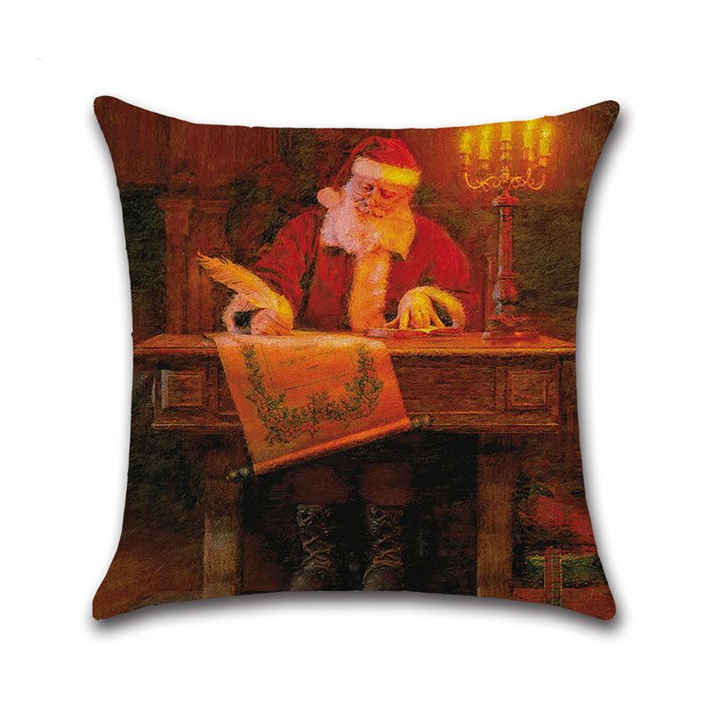 1 Pc Vánoční Vzor Santa Claus Povlečení Povlak Na Polštář Domácí Pohovka Art Decor Měkký Na Povlaky Na