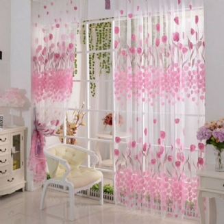 100x200 cm Měkký Tylový Tulipánový Květ Okenní Zástěna Home Sheer Window Curtain