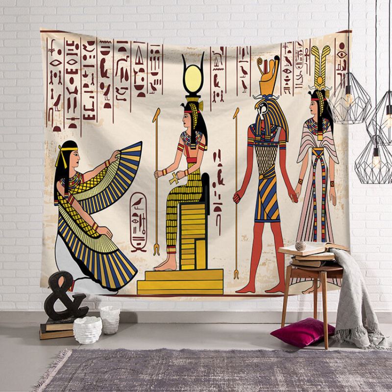 130*150/200*150 cm Starověký Egypt Nástěnný Závěsný Gobelín Home Decor Polyesterový