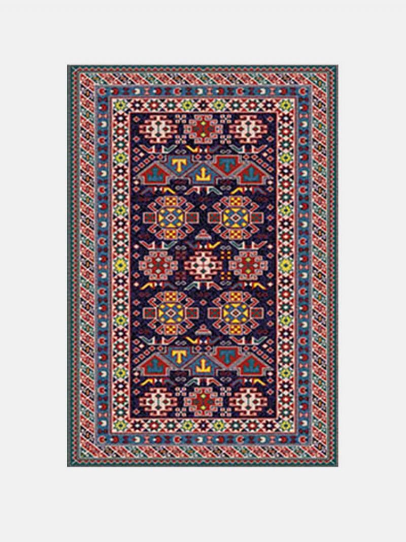 1ks Bohemia Style Retro Ethnic Overlay Geometrický Vzor Obývací Pokoj Jídelna Ložnice Stůl Noční Posezení Protiskluzový Koberec