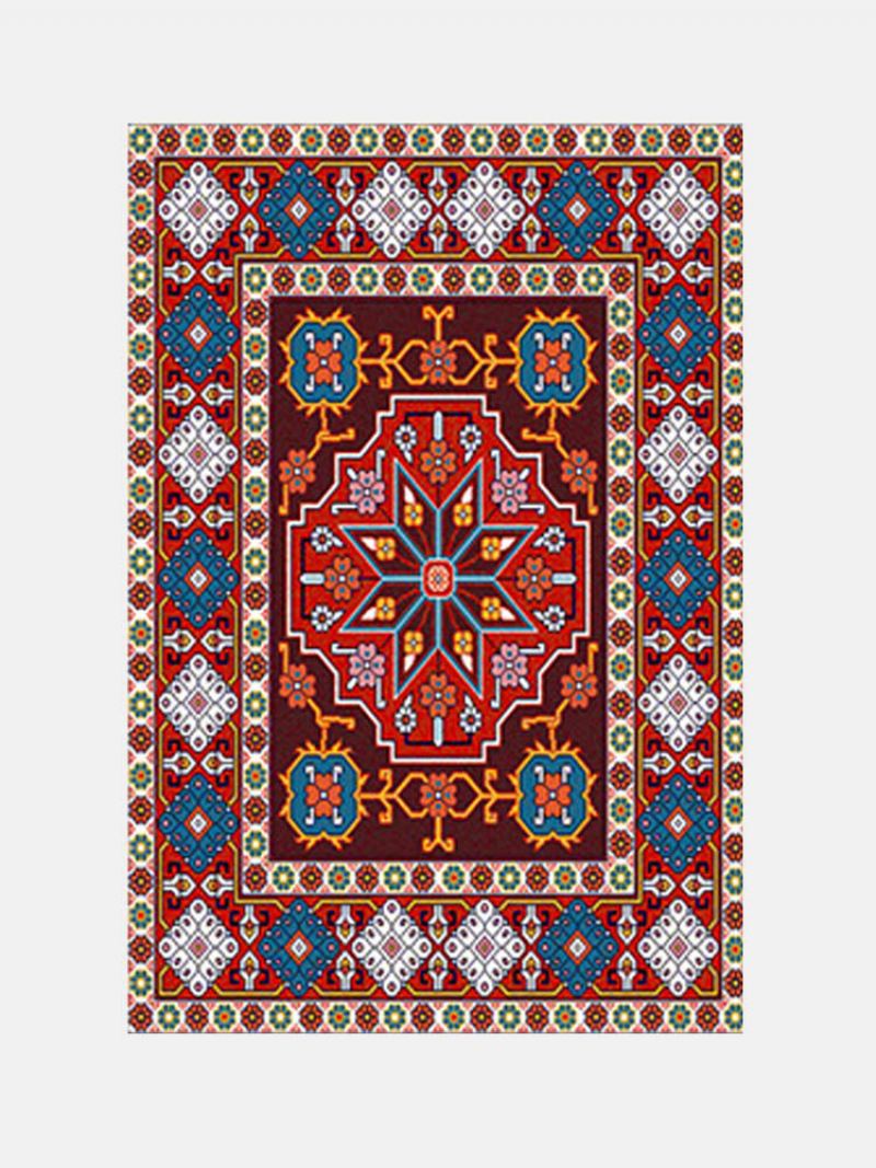 1ks Bohemia Style Retro Ethnic Overlay Geometrický Vzor Obývací Pokoj Jídelna Ložnice Stůl Noční Posezení Protiskluzový Koberec