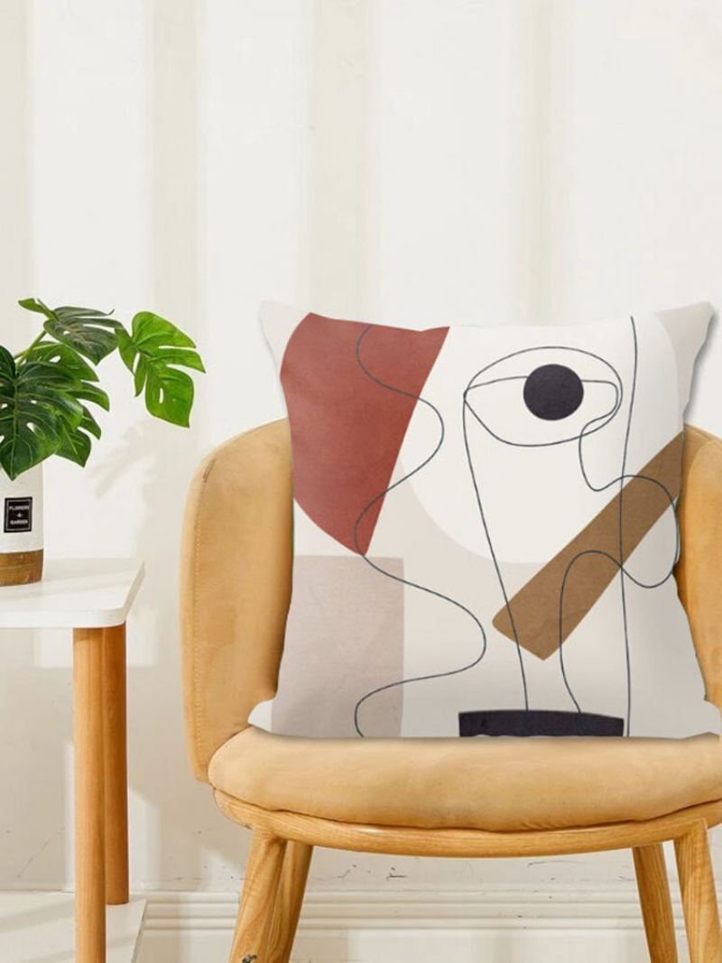 1pc Jednoduchý Povlak Na Polštář S Graffiti Potiskem Home Decor Pohovka Obývací Pokoj Na Do Auta