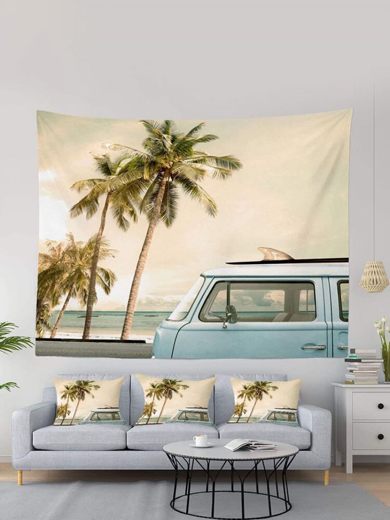 1pc Summer Beach Landscape Potisk Gobelínů Home Dekor Obývací Pokoj Ložnice Fotorekvizita Wall Art Tapiserie