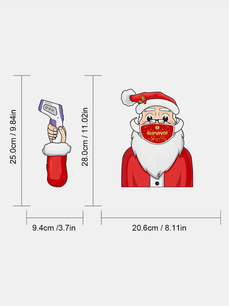 1pc Vánoční Nálepka S Maskou Santa Clause Odnímatelné Nálepky Na Zadní Sklo Na Auto