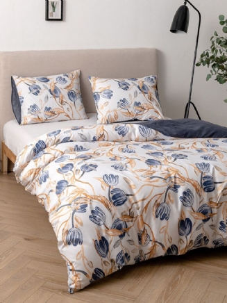 2/3 Ks Floral Overlay Print Pohodlná Sada Povlečení Povlak Na Polštář Twin King