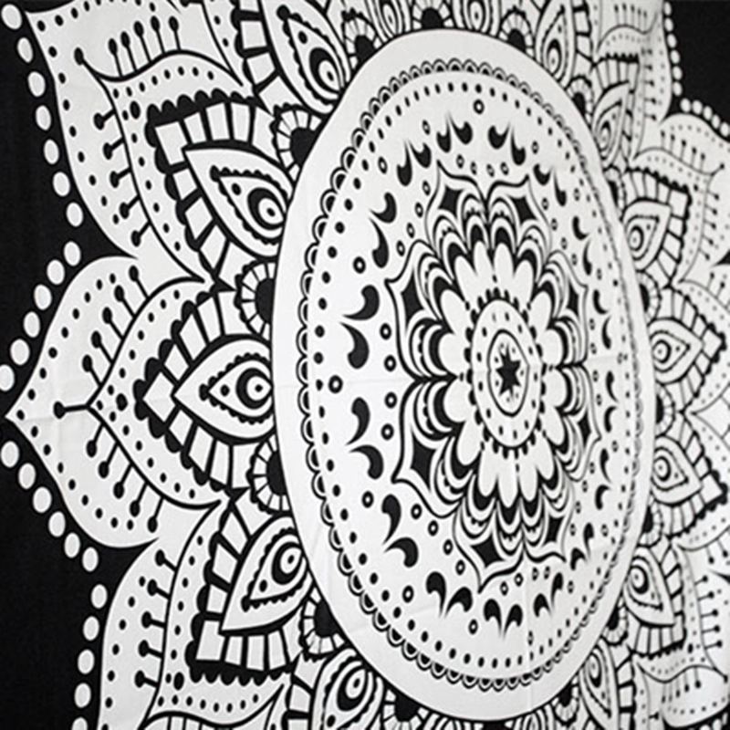 210x148cm Bohémský Přehoz Na Postel Indická Etnická Mandala Nástěnná Hippie Gobelínová Výzdoba Koleje