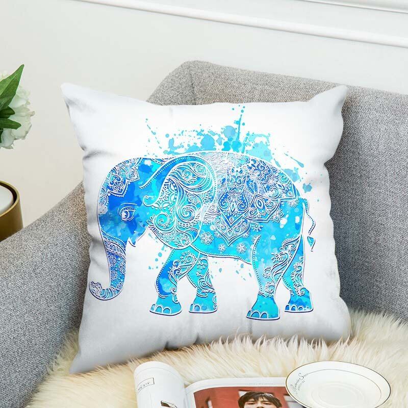 3d Bohémský Styl Elephant Oboustranný Potisk Povlak Na Polštář Povlečení Bavlna Přehozený Na Home