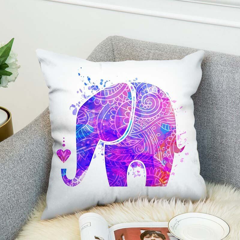 3d Bohémský Styl Elephant Oboustranný Potisk Povlak Na Polštář Povlečení Bavlna Přehozený Na Home