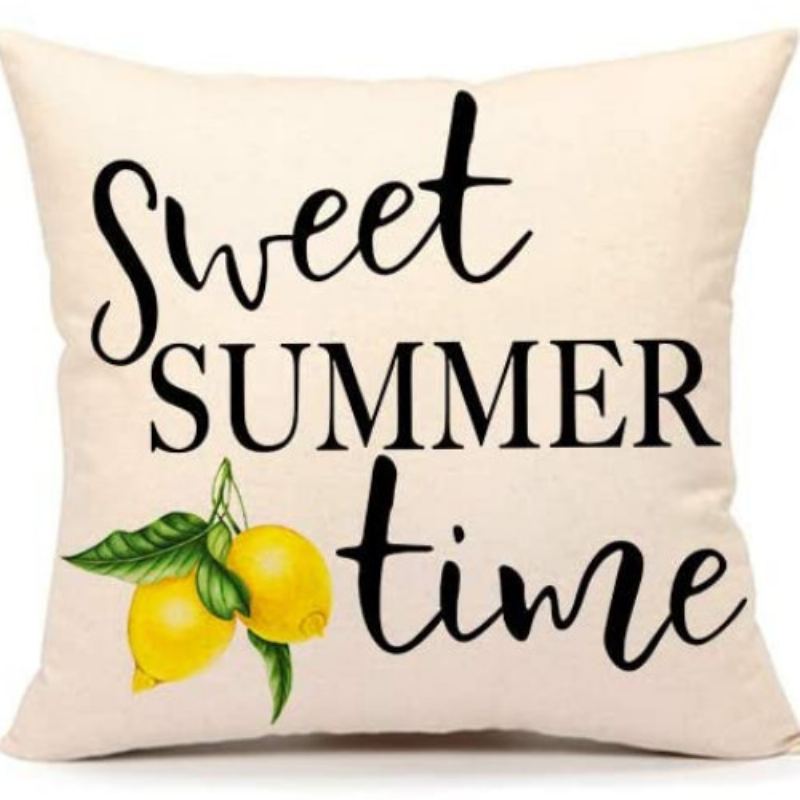 4ks Summer Lemon Farmhouse Quote Throw Povlak Na Polštář Buffalo Truck Pouzdro Na Na Rozkládací Pohovku 18x18 Palců Bavlněné Povlečení