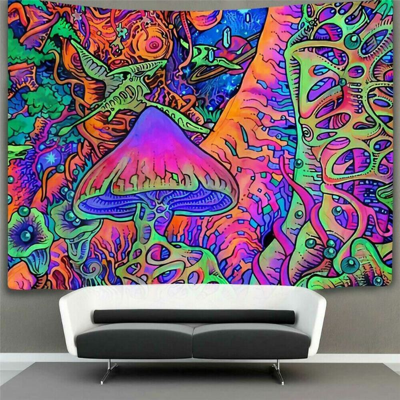 Abstraktní Houba Psychedelické Pozadí Látkové Nástěnné Dekorace Tapiserie Domácí Nástěnná