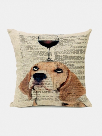 Animal Head Vzor Sklenice Na Víno Povlečení Na Polštář Domácí Pohovka Art Decor Throw Povlak Na