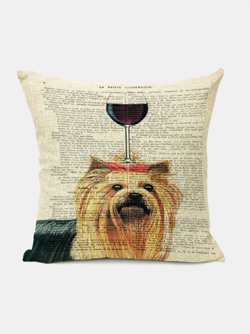 Animal Head Vzor Sklenice Na Víno Povlečení Na Polštář Domácí Pohovka Art Decor Throw Povlak Na