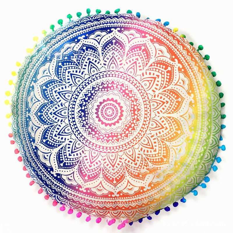 Gradient Bohemian Floral Mandala Kulatý Potah Na Polštář Domácí Ložnice Pohovka Art Decor Na