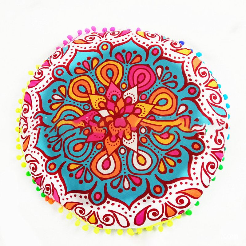 Gradient Bohemian Floral Mandala Kulatý Potah Na Polštář Domácí Ložnice Pohovka Art Decor Na