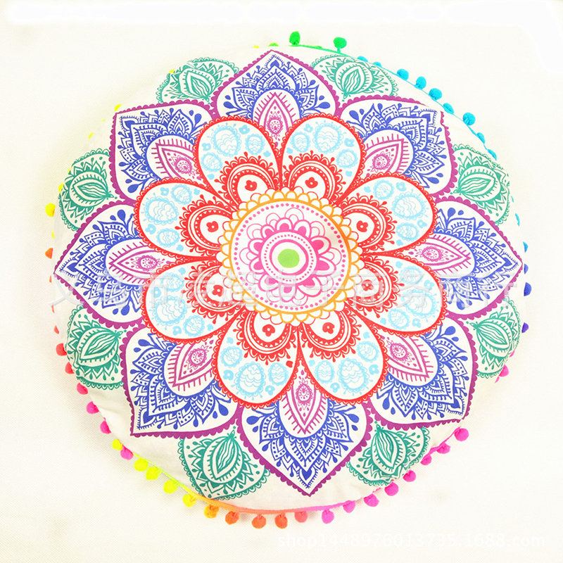 Gradient Bohemian Floral Mandala Kulatý Potah Na Polštář Domácí Ložnice Pohovka Art Decor Na