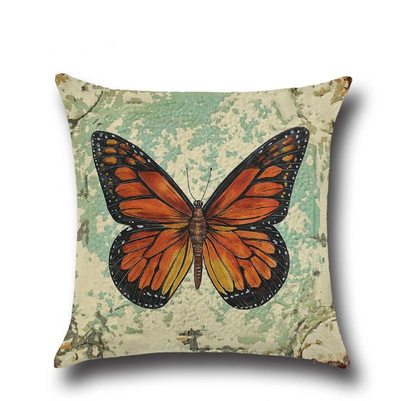 Home Cute Butterfly Linen Polštář Sofa Office Siesta