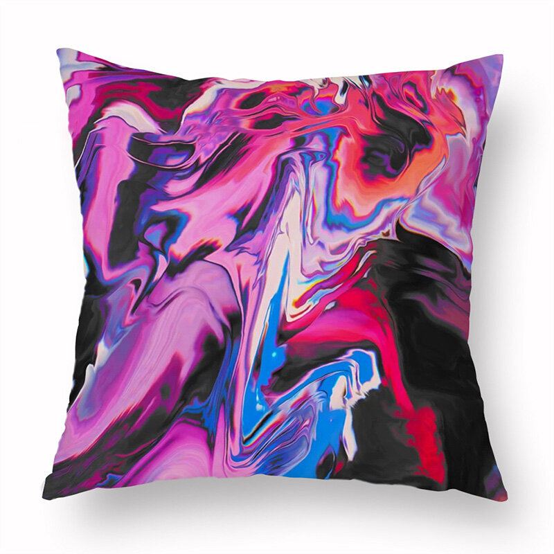 Ins Styl Abstraktní Barevný Tištěný Krátký Plyšový Povlak Na Polštář Home Art Decor Pohovka Throw Na