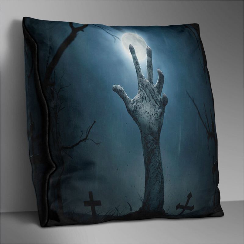 Oboustranně Potištěný Halloweenský Povlak Na Polštář Domácí Pohovka Soft Throw Na Art Decor