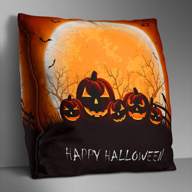 Oboustranně Potištěný Halloweenský Povlak Na Polštář Domácí Pohovka Soft Throw Na Art Decor