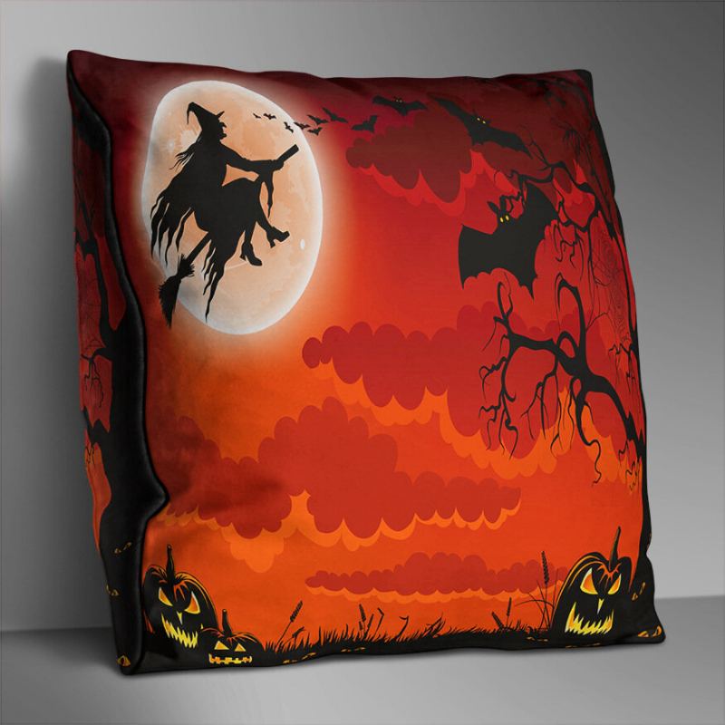 Oboustranně Potištěný Halloweenský Povlak Na Polštář Domácí Pohovka Soft Throw Na Art Decor