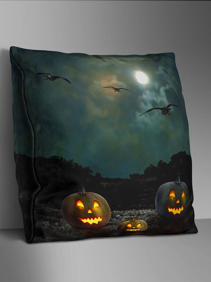 Oboustranně Potištěný Polyesterový Halloweenský Povlak Na Polštář Domácí Pohovka Soft Throw Na Art Decor