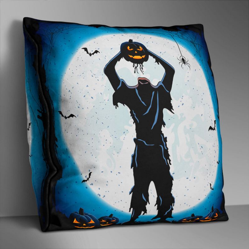 Oboustranně Potištěný Polyesterový Halloweenský Povlak Na Polštář Domácí Pohovka Soft Throw Na Art Decor