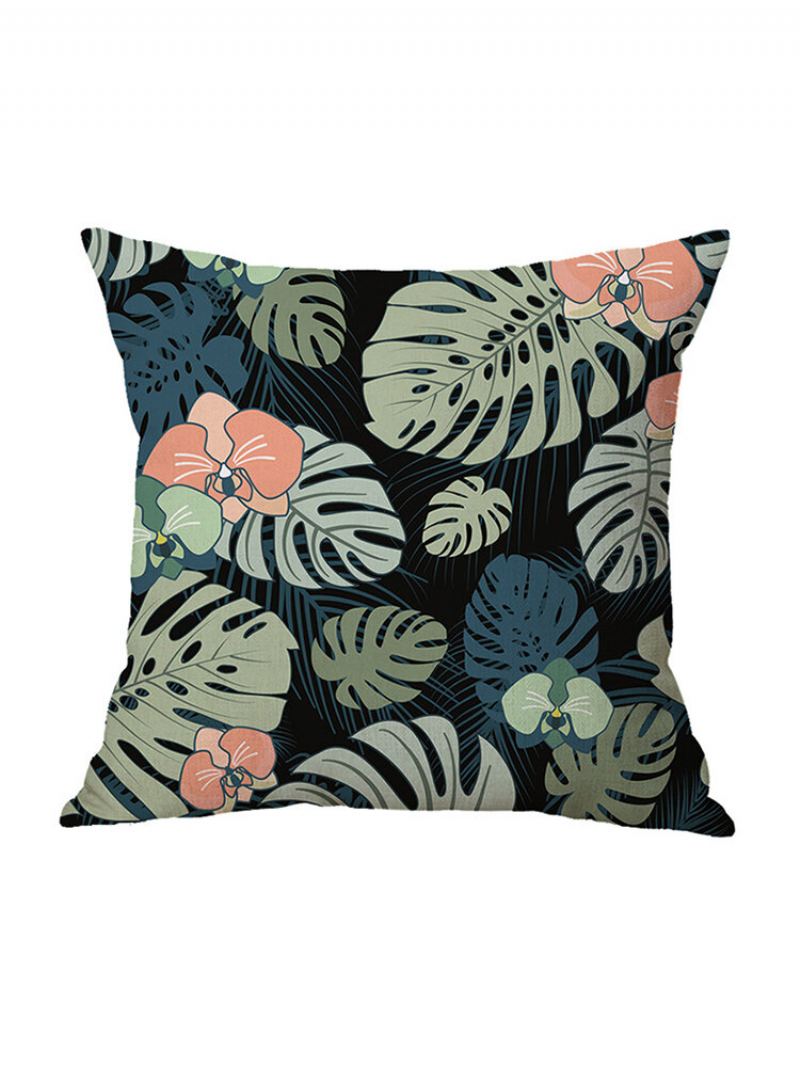 Polštář Leaf Linen Jednoduchý Moderní Do Pasu Plant Sofa Car Cushion