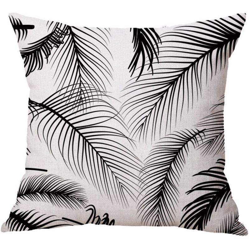 Polštář Leaf Linen Jednoduchý Moderní Do Pasu Plant Sofa Car Cushion