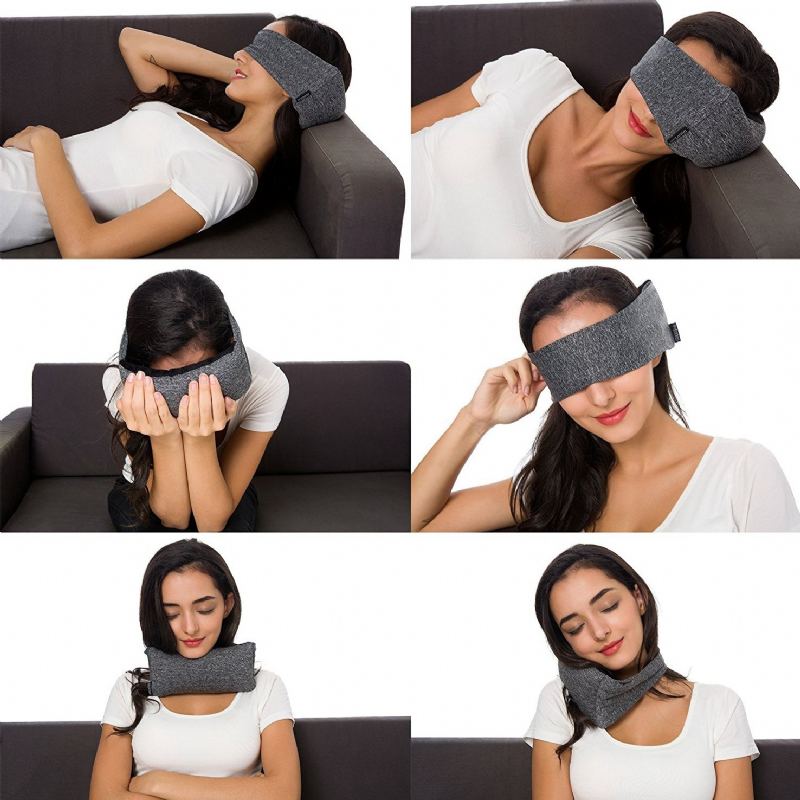 Přenosné Cestovní Kompaktní Polštářová Maska Na Oči 2 V 1 Měkké Brýle Na Krk Support Pillow For Airplane