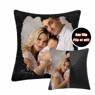 Sequin Magic Pillow Creative Flash Home Gift Podpora Přizpůsobených Obrázků 16 Palců Bez Jádra Polštáře