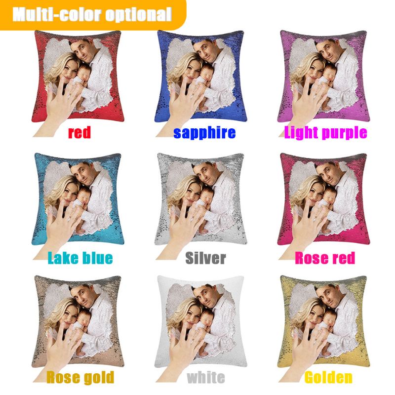 Sequin Magic Pillow Creative Flash Home Gift Podpora Přizpůsobených Obrázků 16 Palců Bez Jádra Polštáře