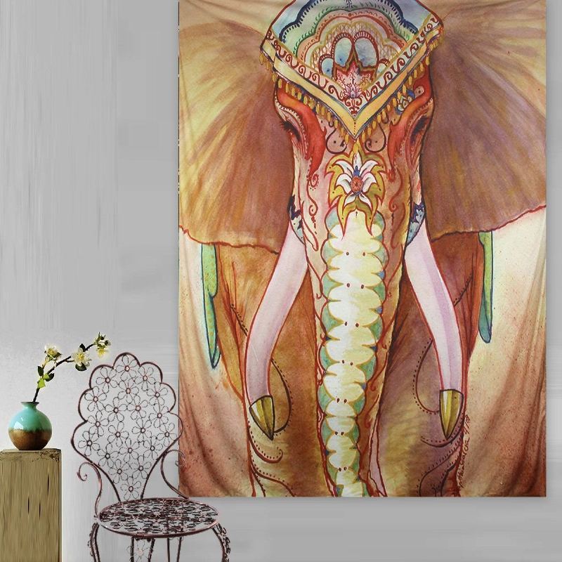 Slon Indický Mandala Plážový Ručník Na Zeď Závěsný Gobelín Bohemian Throw Mat Dorm Cover