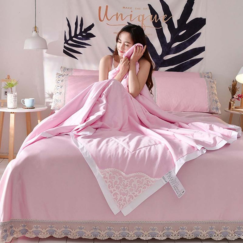 Summer Cool Quilt Sleeping Mat Sada Povlaků Na Polštář Pro Home Design Polyester A Ledový Hedvábný Materiál 3 Ks Nebo 4 Ks Povlečení