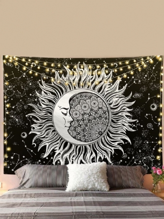 Sun Moon Mandala Vzor Tapiserie Nástěnné Závěsné Obývací Pokoj Ložnice Dekorace