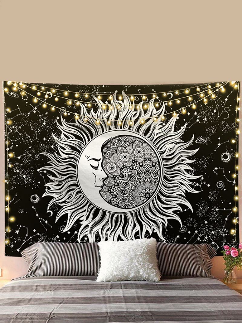 Sun Moon Mandala Vzor Tapiserie Nástěnné Závěsné Obývací Pokoj Ložnice Dekorace