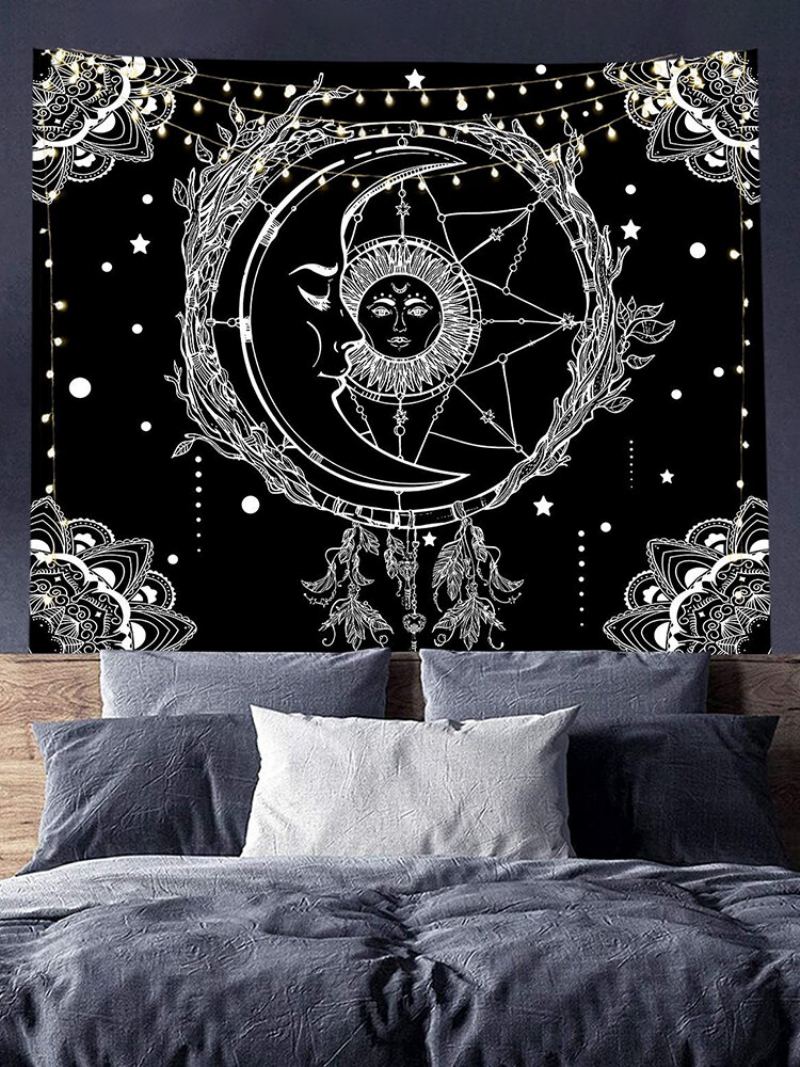 Sun Moon Mandala Vzor Tapiserie Nástěnné Závěsné Obývací Pokoj Ložnice Dekorace