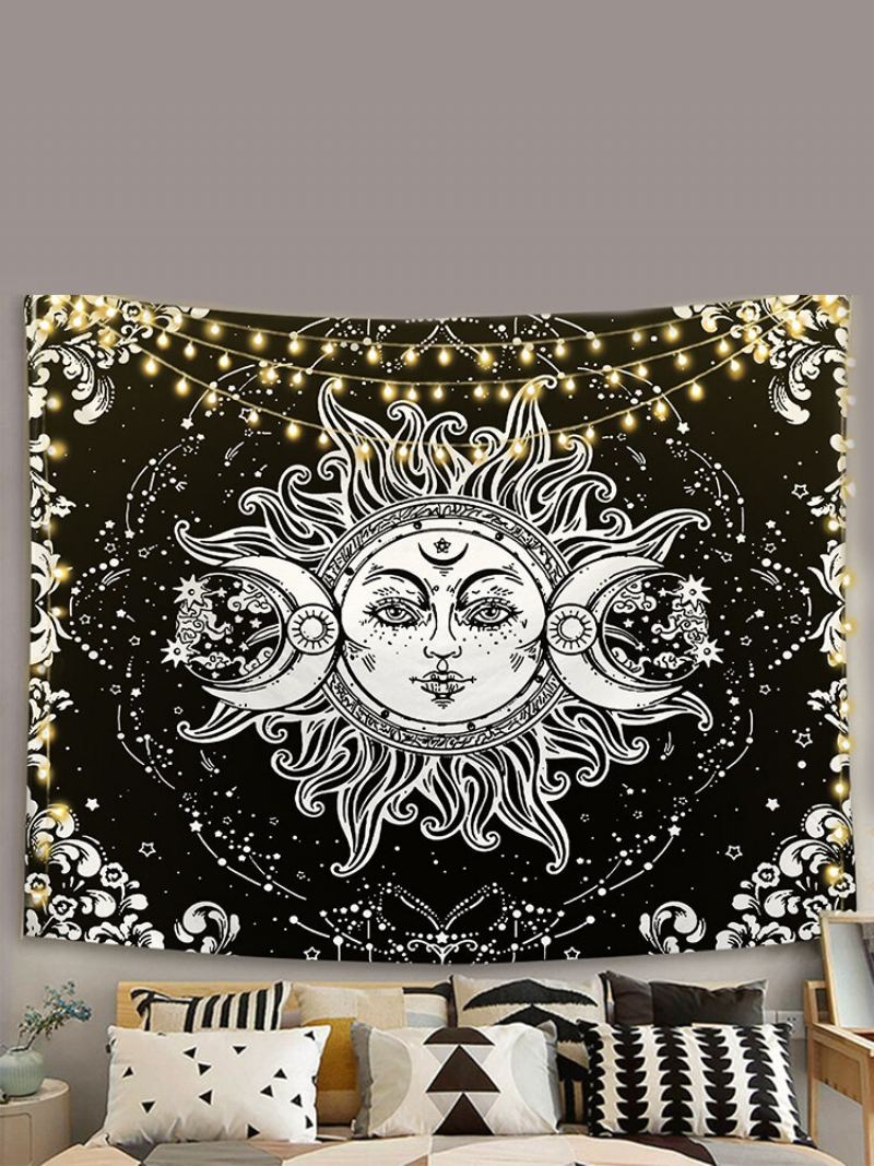 Sun Moon Mandala Vzor Tapiserie Nástěnné Závěsné Obývací Pokoj Ložnice Dekorace