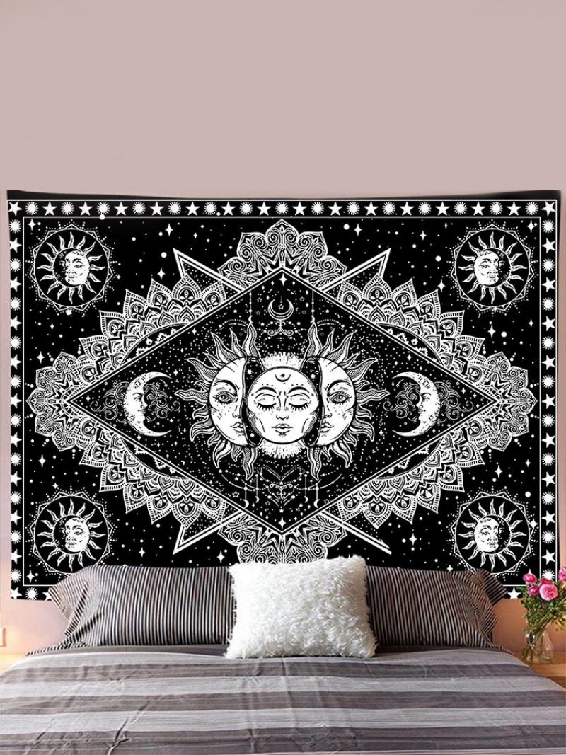 Sun Moon Mandala Vzor Tapiserie Nástěnné Závěsné Obývací Pokoj Ložnice Dekorace