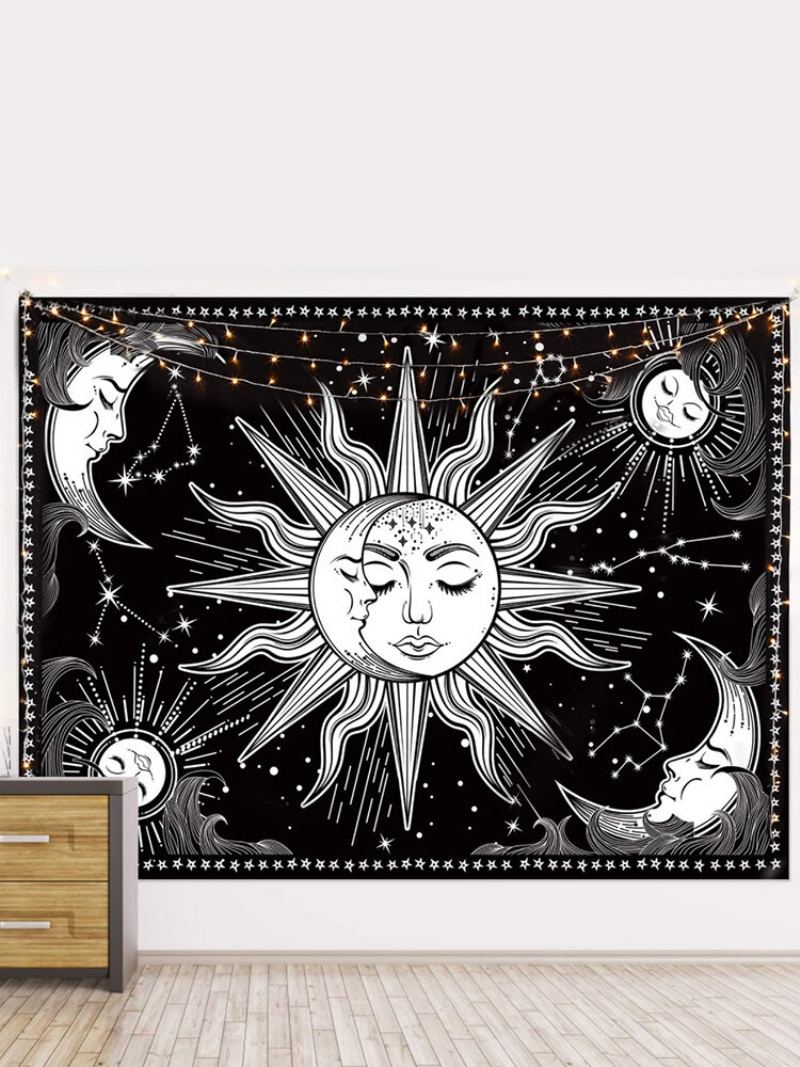 Sun Moon Mandala Vzor Tapiserie Nástěnné Závěsné Obývací Pokoj Ložnice Dekorace