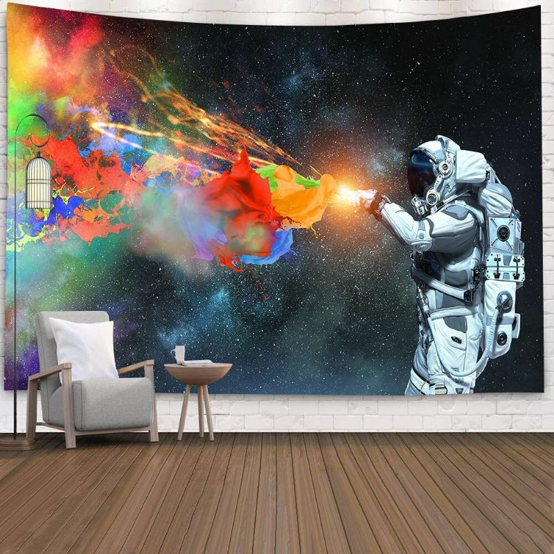 Tapisérie Astronautů Nástěnné Umění Psychedelické Ložnice Domácí Záclona Tapiserie