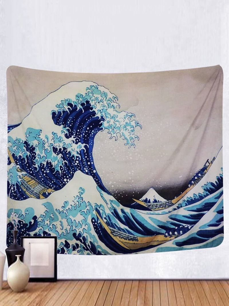 Tapiserie Nástěnný Závěs Big Wave Kanagawa Art Přírodní Domácí Dekorace Obývací Pokoj Ložnice Koleje