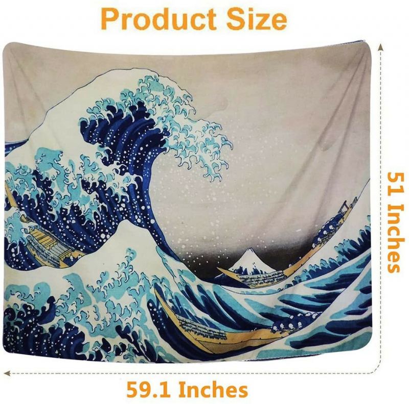 Tapiserie Nástěnný Závěs Big Wave Kanagawa Art Přírodní Domácí Dekorace Obývací Pokoj Ložnice Koleje