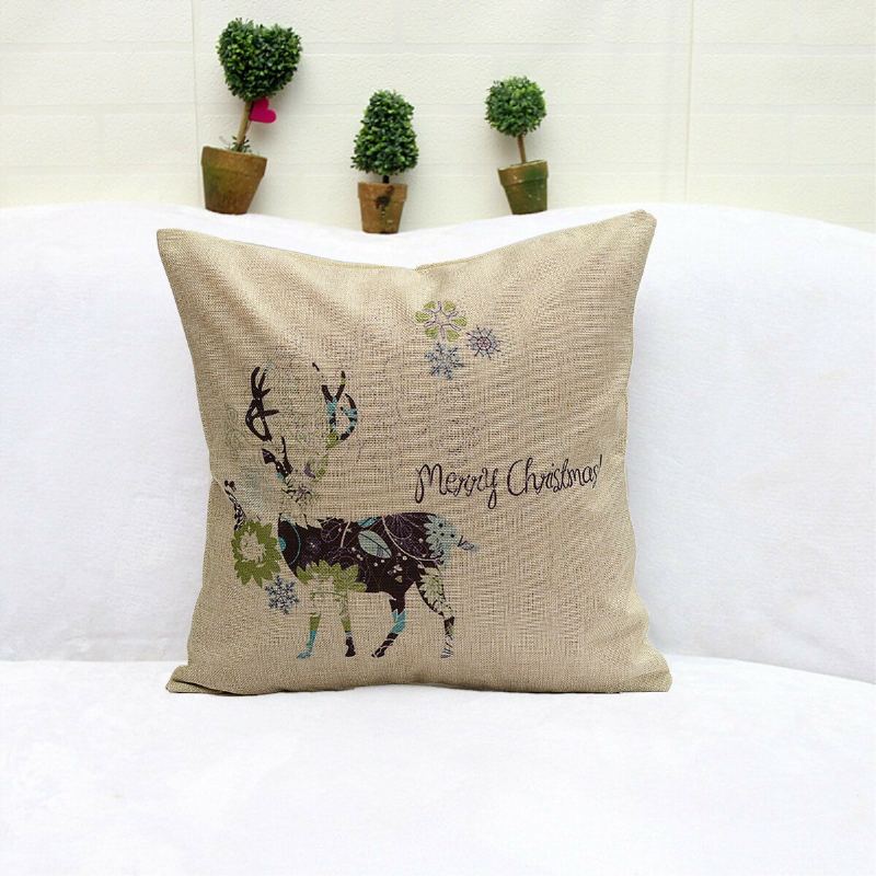 Vánoční Elk Deer Bavlněný Povlak Na Polštář Povlečení Na Home Decor